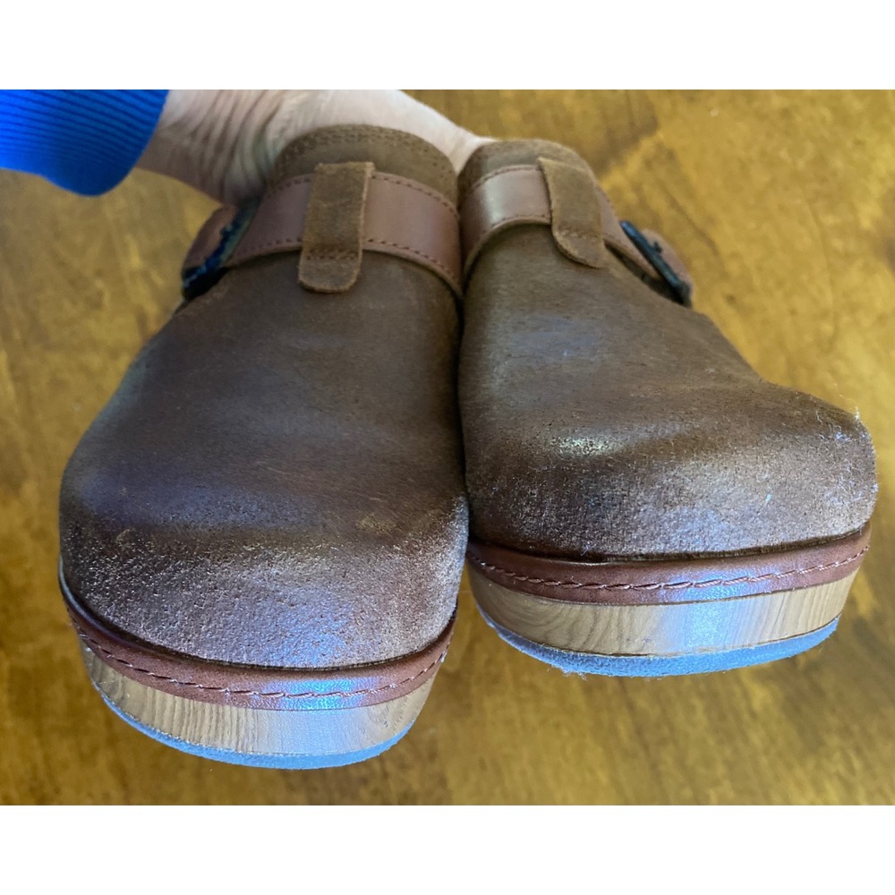 Clarks Paizlee Nora Womens Brown Suede Buckled Platform Clogs Size 8 - Picture 14 of 14